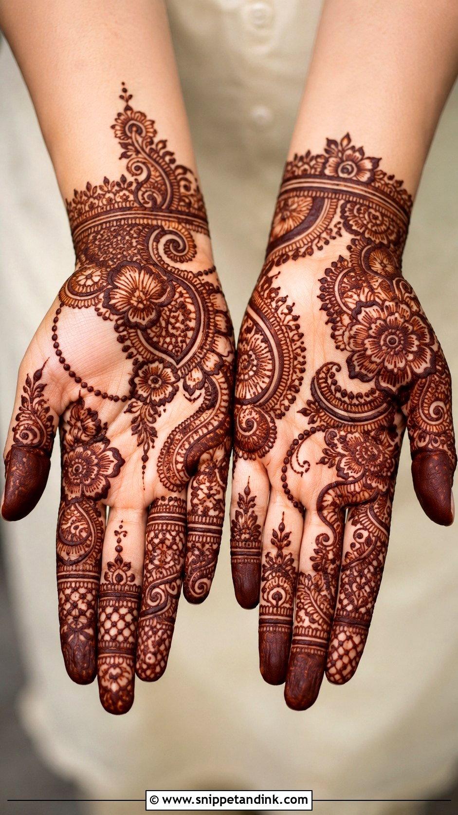 Indo Arabic Front Hand Mehndi Design - Snippet and Ink - 35 Latest Arabic Front Hand Mehndi Designs