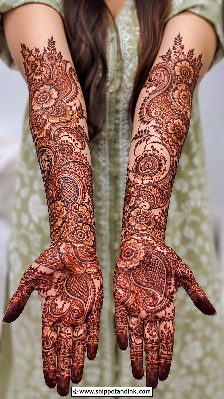 Indo Arabic Full Hand Mehndi Design - Snippet and Ink - 35 Latest Full Hand Mehndi Designs