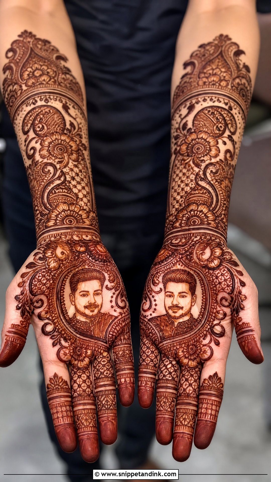 Indo Arabic Groom Face Mehndi Design - Snippet and Ink - 25 Groom Face Mehndi Designs