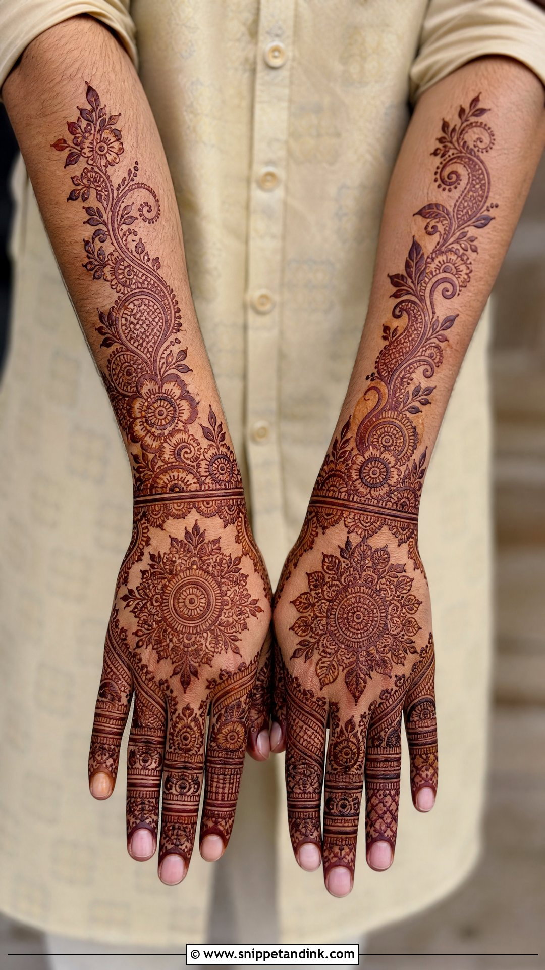 Indo Arabic Groom Mehndi Design - Snippet and Ink - 30 Mehndi Designs for Groom for Men