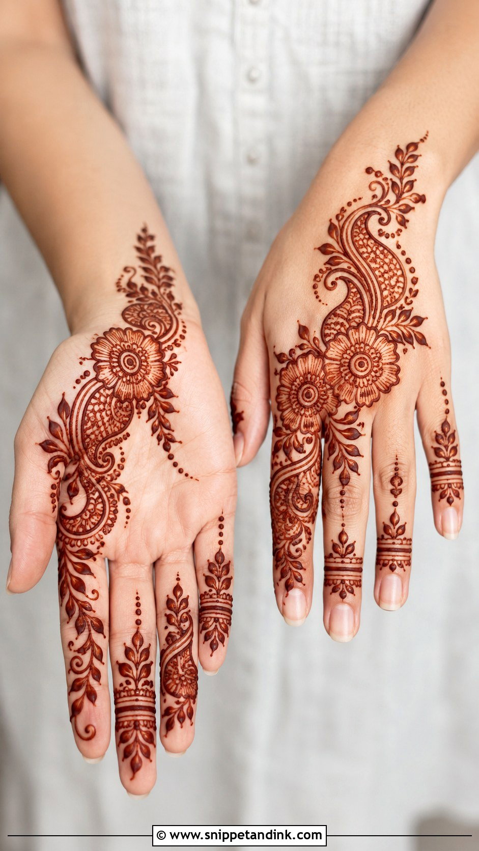 Indo Arabic Half Hand Mehndi Design - Snippet and Ink - 35 Half Hand Mehndi Design Ideas