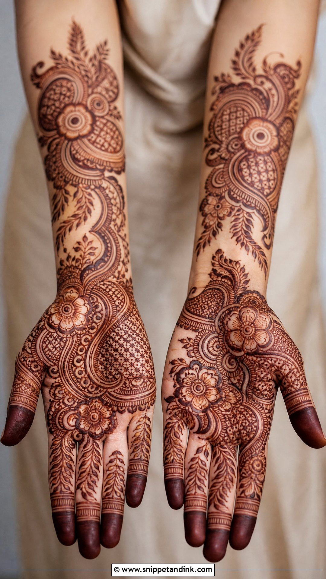 Indo Arabic Heavy Bridal Mehndi Design - Snippet and Ink - 20 Heavy Bridal Mehndi Designs