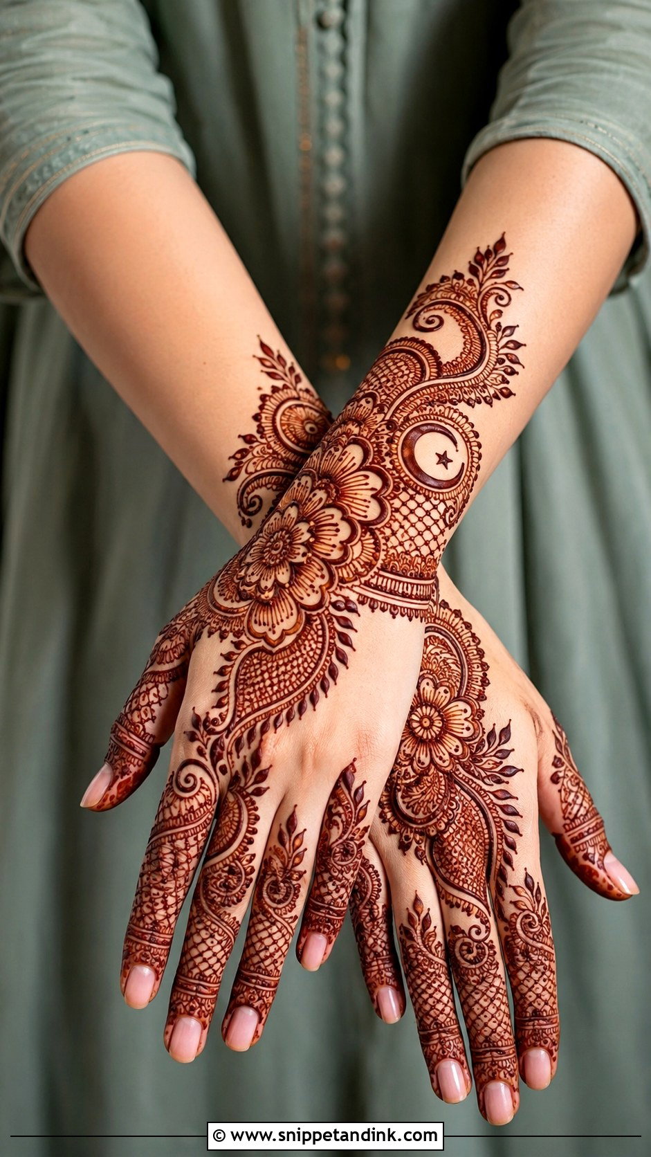 Indo Arabic Karva Chauth Mehndi Design - Snippet and Ink - 35 Karva Chauth Mehndi Designs