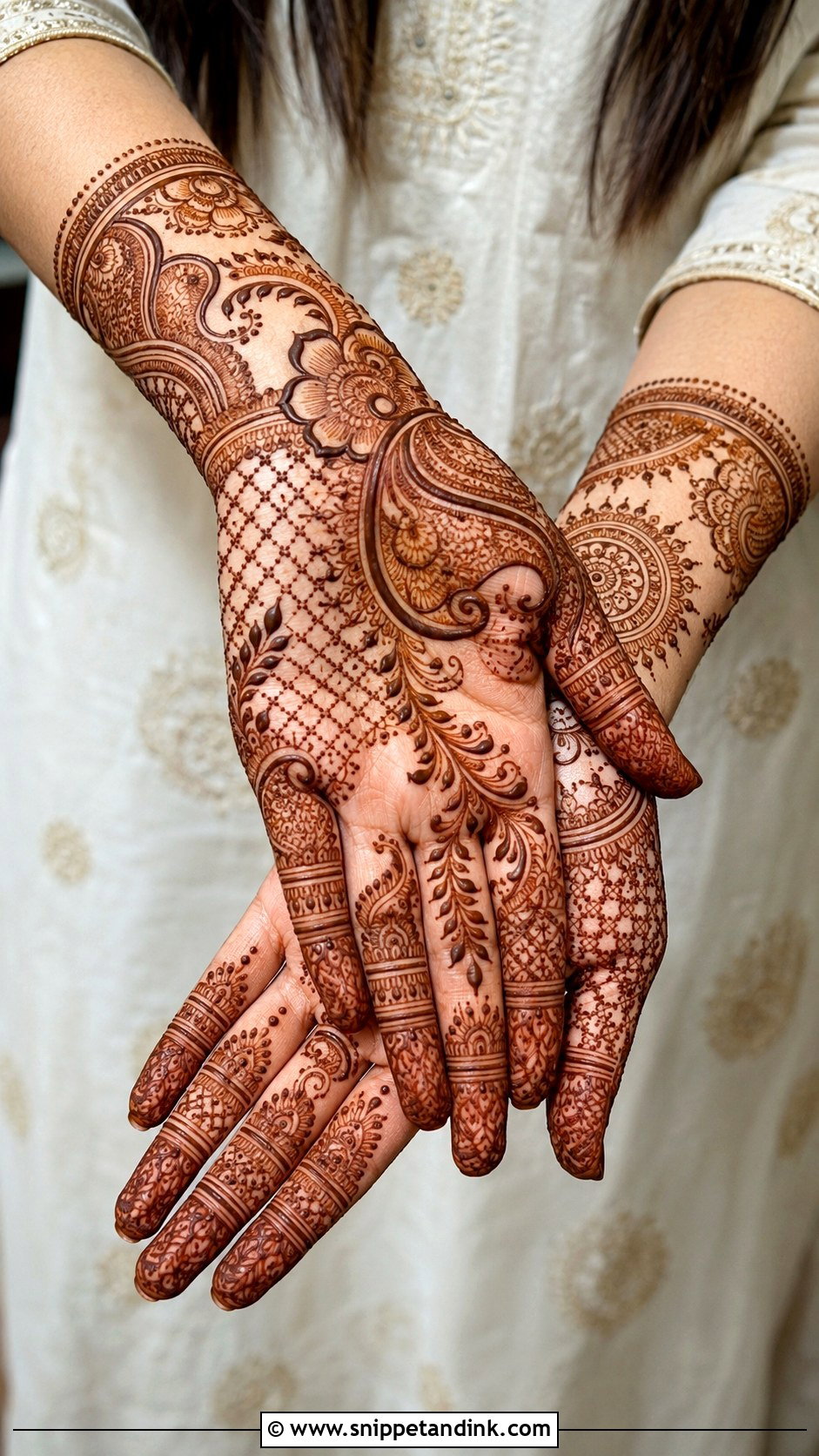 Indo Arabic Khafif Mehndi Design - Snippet and Ink - 35 Khafif Mehndi Designs