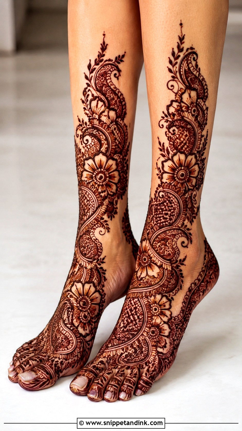 Indo Arabic Leg Mehndi Design - Snippet and Ink - 35 Leg Mehndi Design Ideas