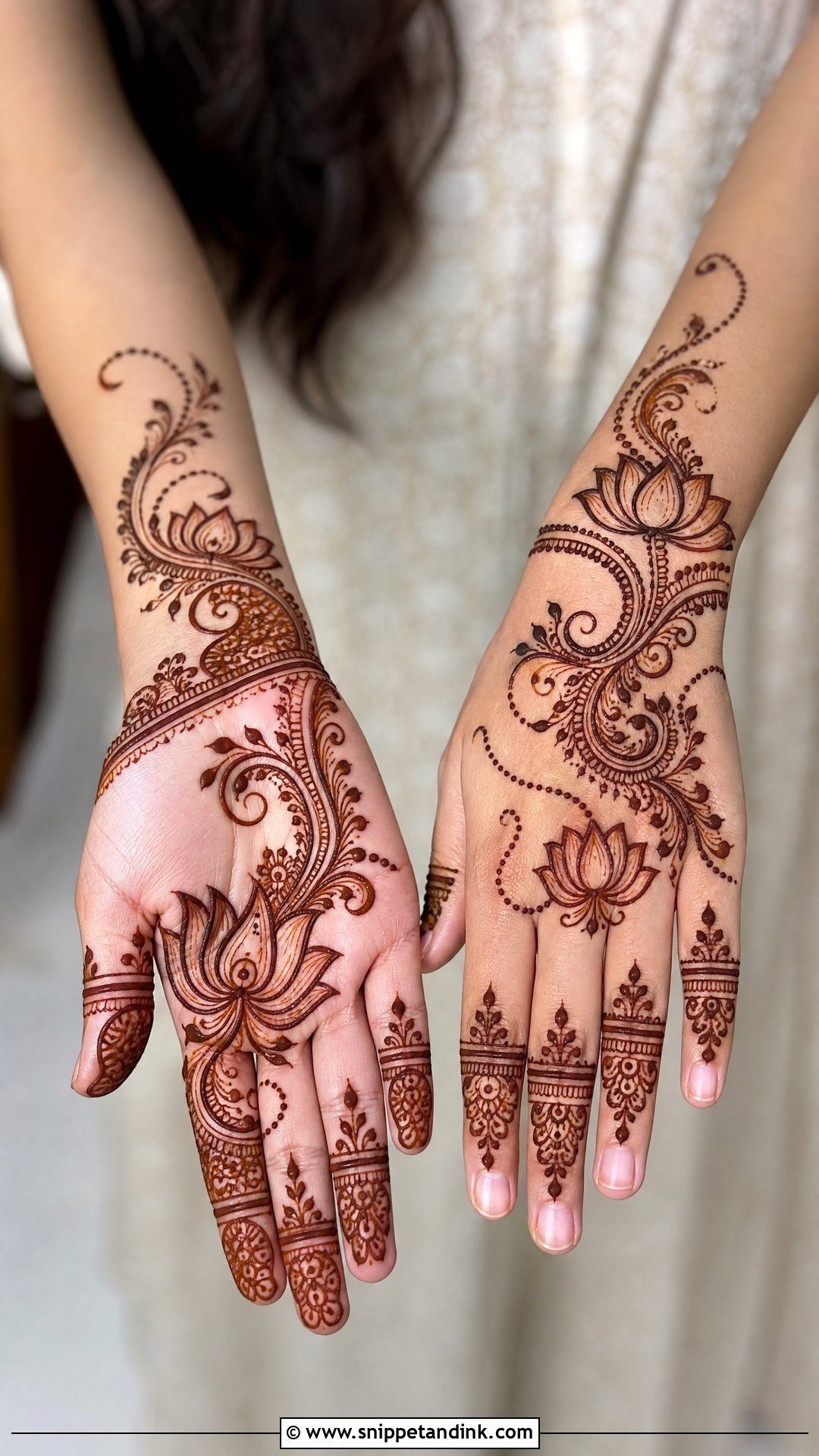 Indo Arabic Lotus Mehndi Design - Snippet and Ink - 30 Minimal Lotus Mehndi Design Ideas