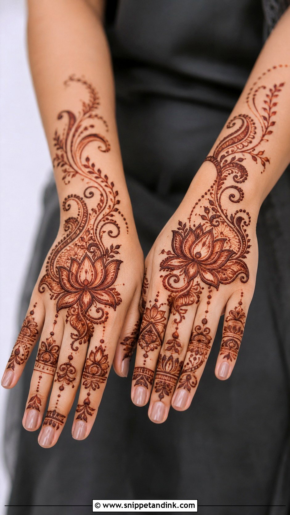 Indo Arabic Lotus Mehndi Design - Snippet and Ink - 35 Lotus Mehndi Design Ideas
