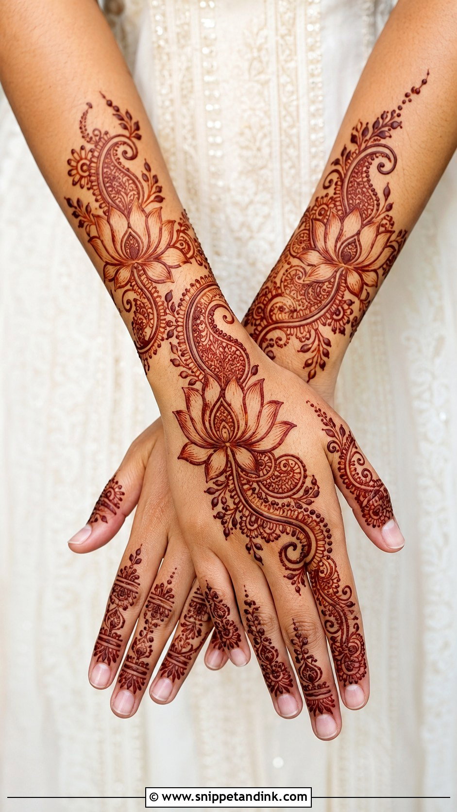 Indo Arabic Lotus Mehndi Design - Snippet and Ink - 30 Lotus Flower Mehndi Design Ideas