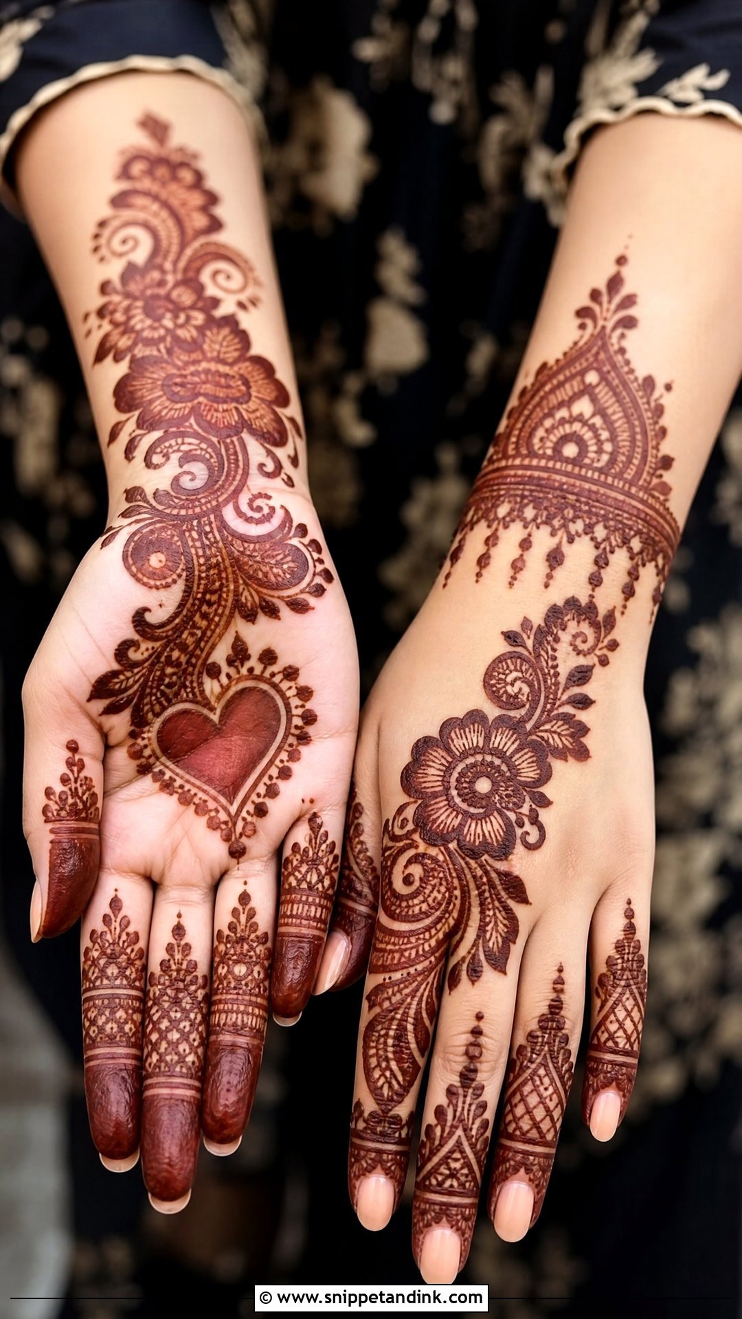 Indo Arabic Love Mehndi Design - Snippet and Ink - 25 Love Mehndi Designs