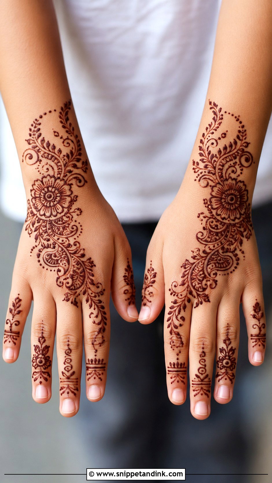 Indo Arabic Mehndi Design For Kids - Snippet and Ink - 30 Kids Children Mehndi Designs