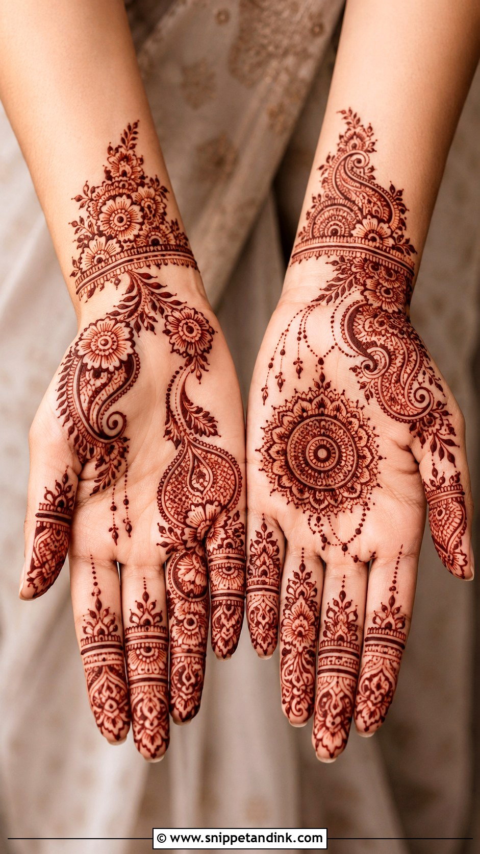 Indo Arabic Mehndi Design Front Hand - Snippet and Ink - 35 Mehndi Designs 2025