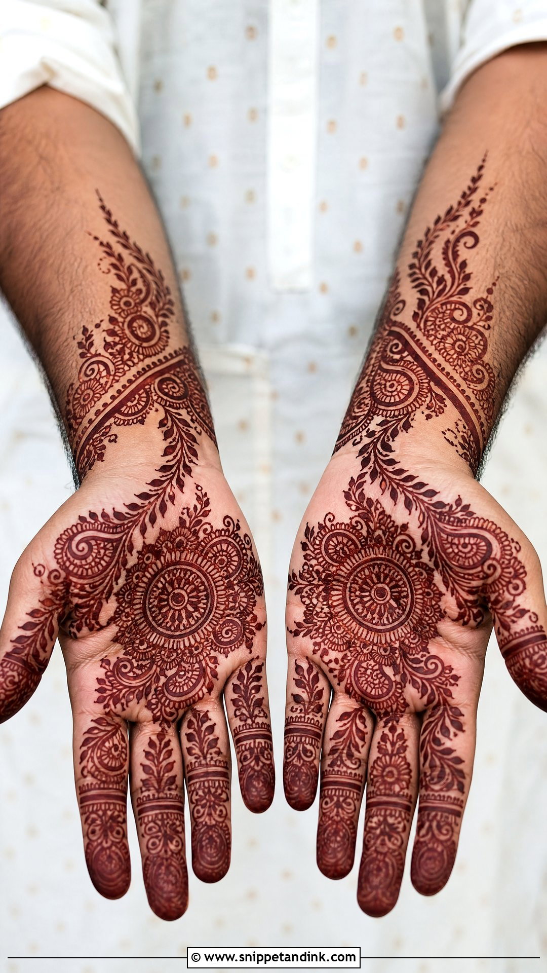 Indo Arabic Men Mehndi Design - Snippet and Ink - 25 Men Mehndi Designs