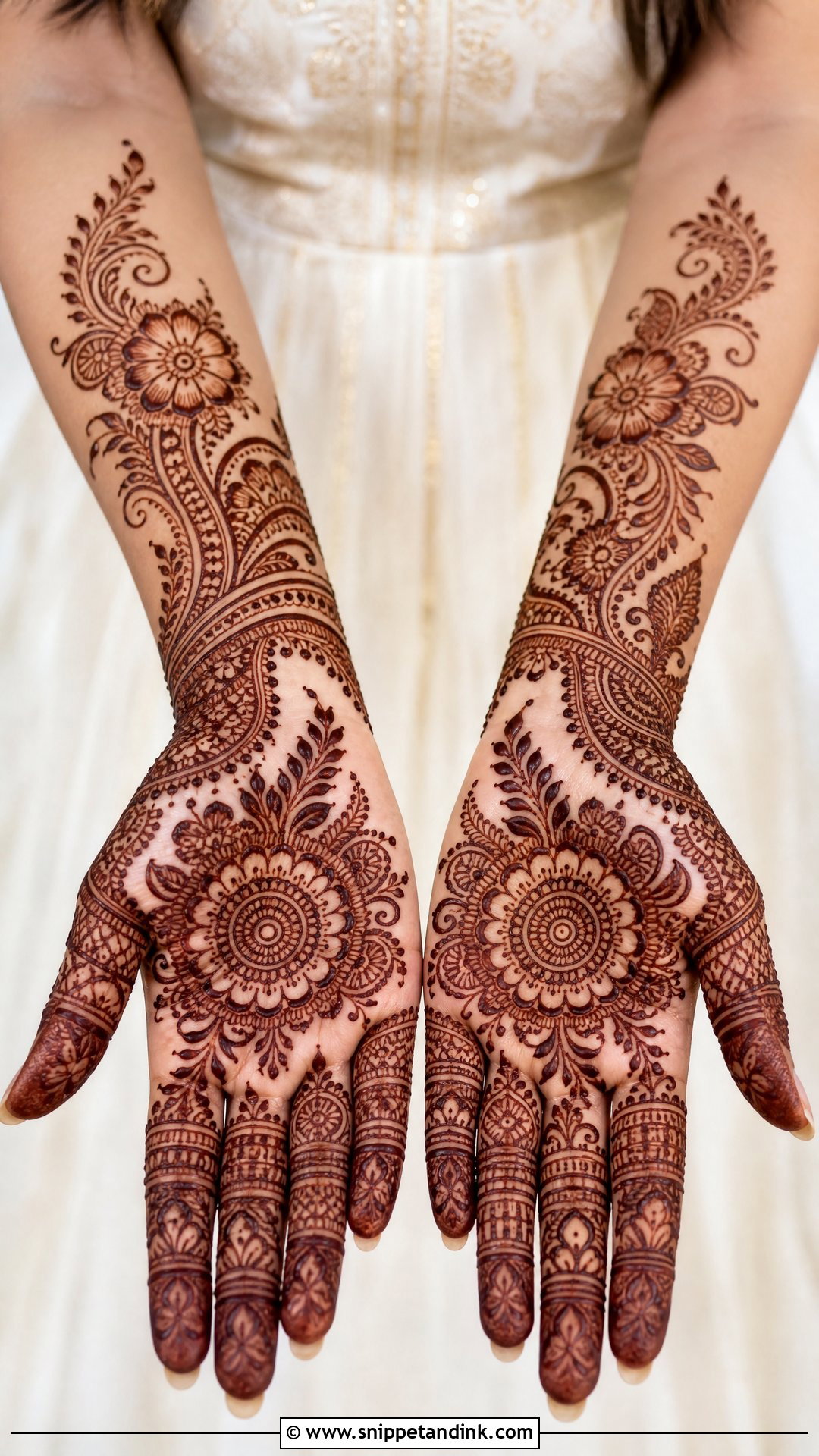 Indo Arabic Muslim Bridal Mehndi Design - Snippet and Ink - 30 Unique Muslim Bridal Mehndi Designs