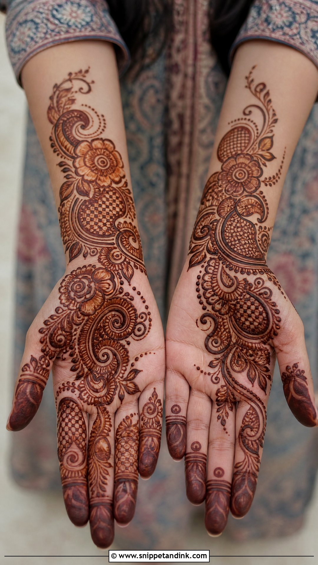 Indo Arabic Nikah Mehndi Design - Snippet and Ink - 25 Nikah Mehndi Designs