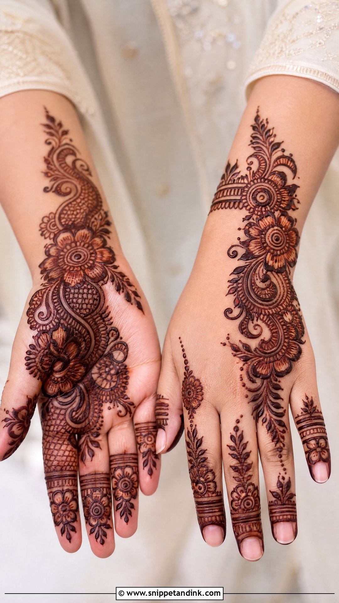 Indo Arabic Nikkah Mehndi Design - Snippet and Ink - 30 Nikkah Mehndi Designs