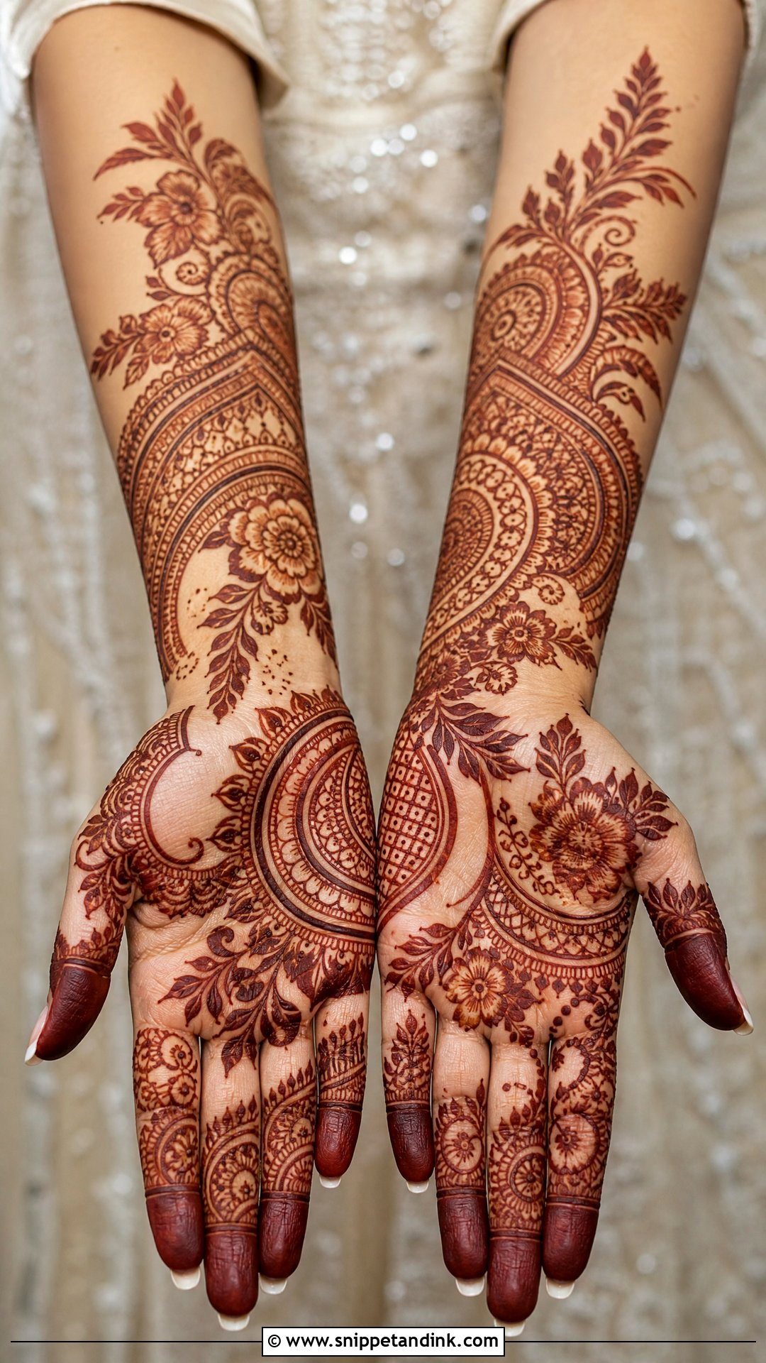 Indo Arabic Nikkah Mehndi - Snippet and Ink - 20 Mehndi Designs for Nikkah Bride