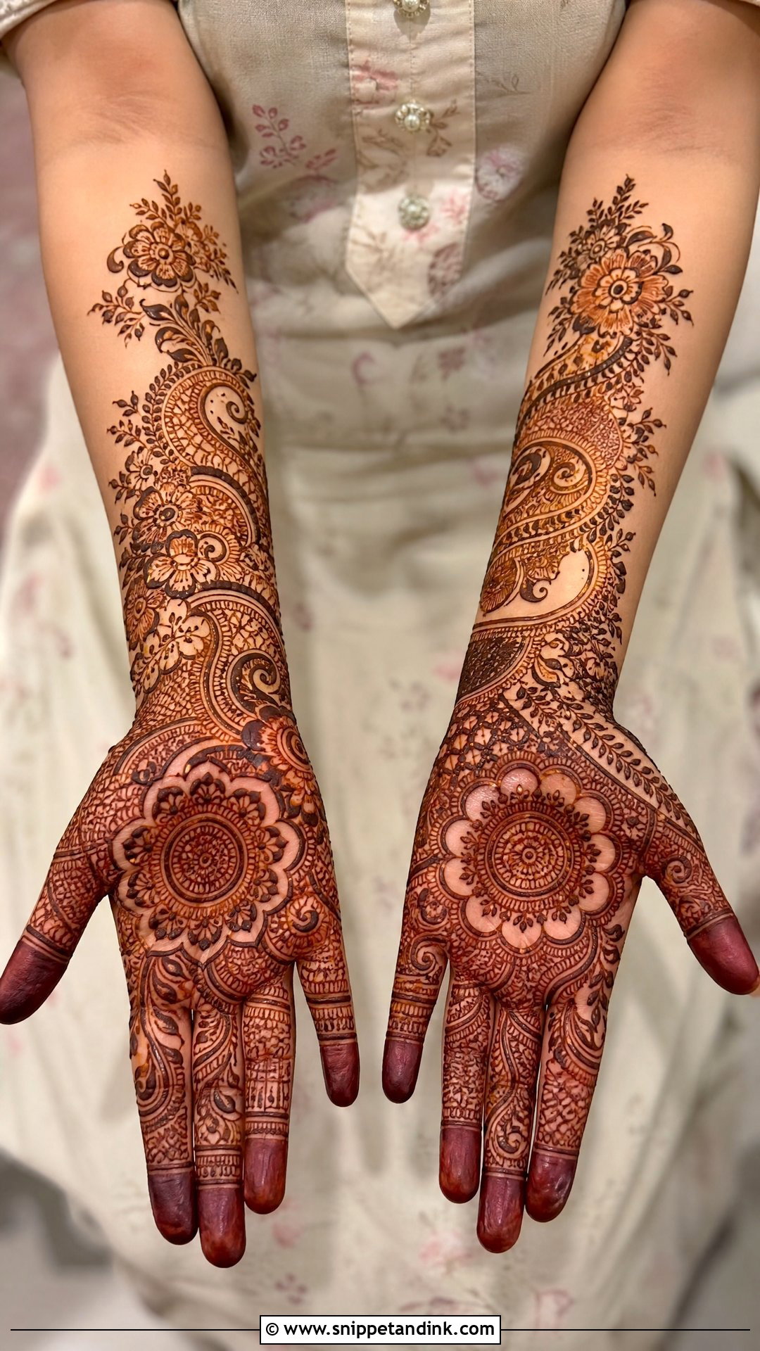 Indo Arabic Pakistani Bridal Mehndi Design - Snippet and Ink - 25 New Pakistani Bridal Mehndi Designs 2024