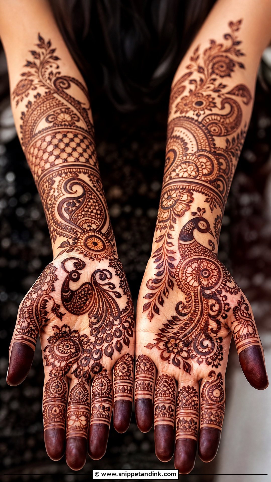 Indo Arabic Peacock Bridal Mehndi Design - Snippet and Ink - 20 Peacock Bridal Mehndi Designs