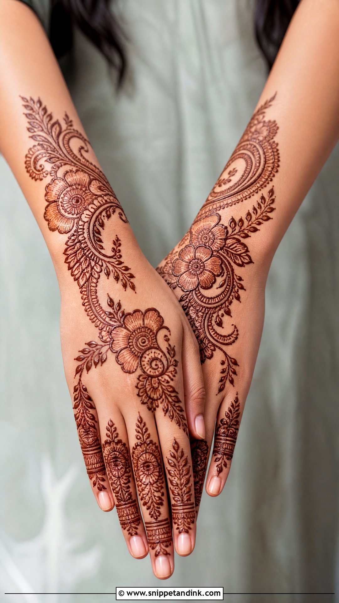 Indo Arabic Semi Bridal Mehendi Design For Back Hand - Snippet and Ink - 25 Semi Bridal Mehendi Design for Back Hand Ideas