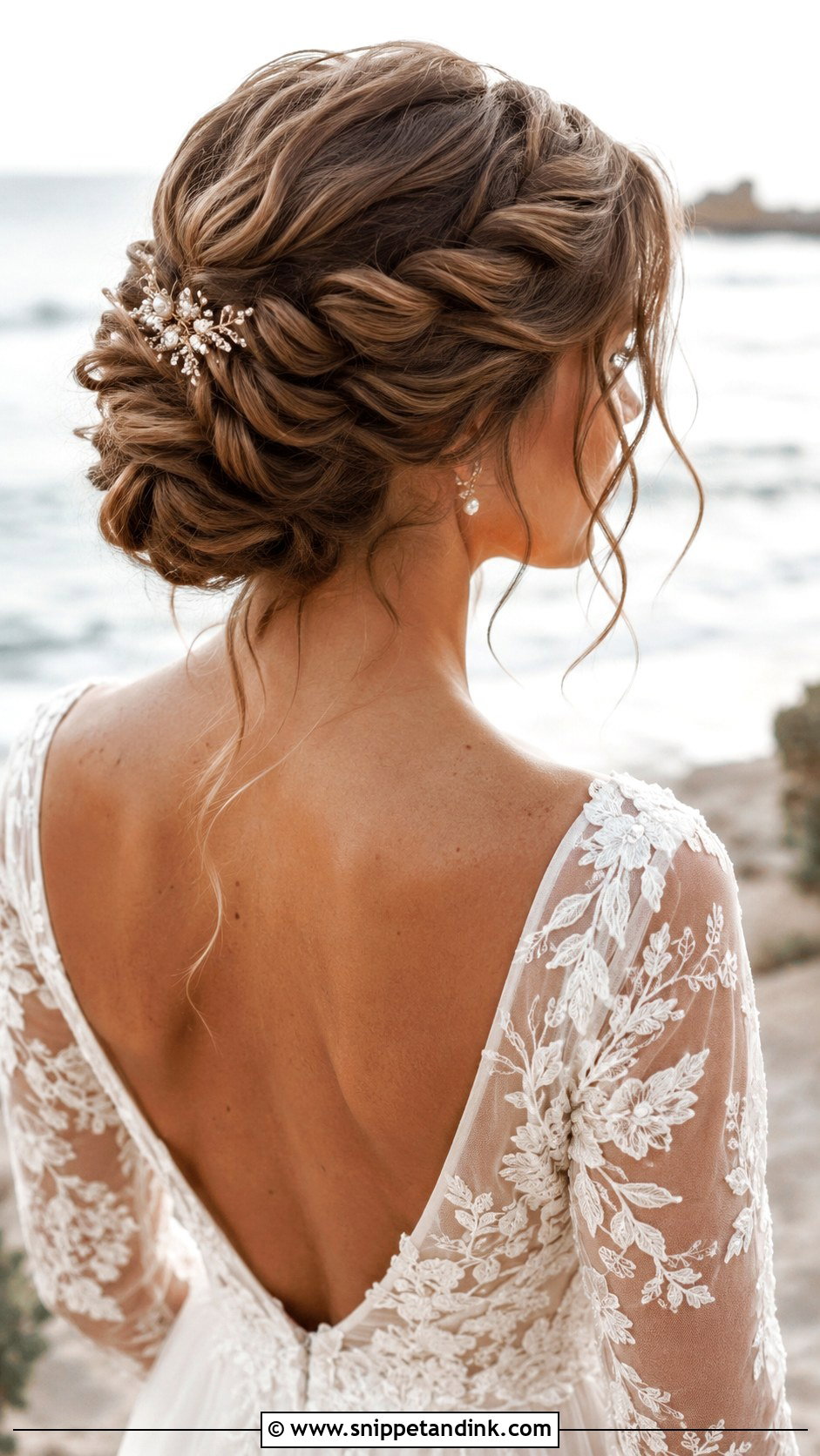 Infinity Braid Bun - Snippet and Ink - 20 Beach Wedding Hairstyles for Long Hair