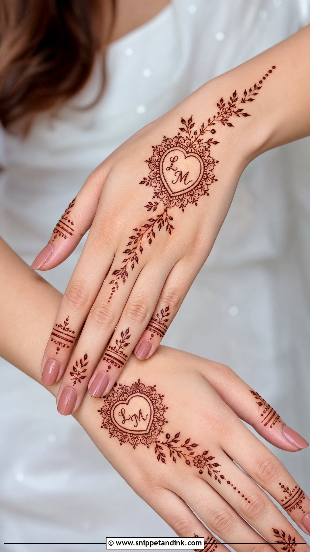 Initial Letter Love Mehndi Design - Snippet and Ink - 25 Love Mehndi Designs