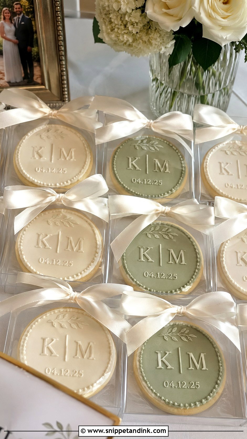 Initial Wedding Favor Cookies - Snippet and Ink - 20 Initial Wedding Cookies