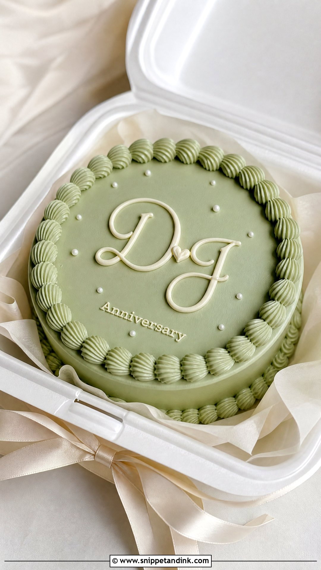 Initials Anniversary Bento Cake - Snippet and Ink - 30 Anniversary Bento Cake Ideas