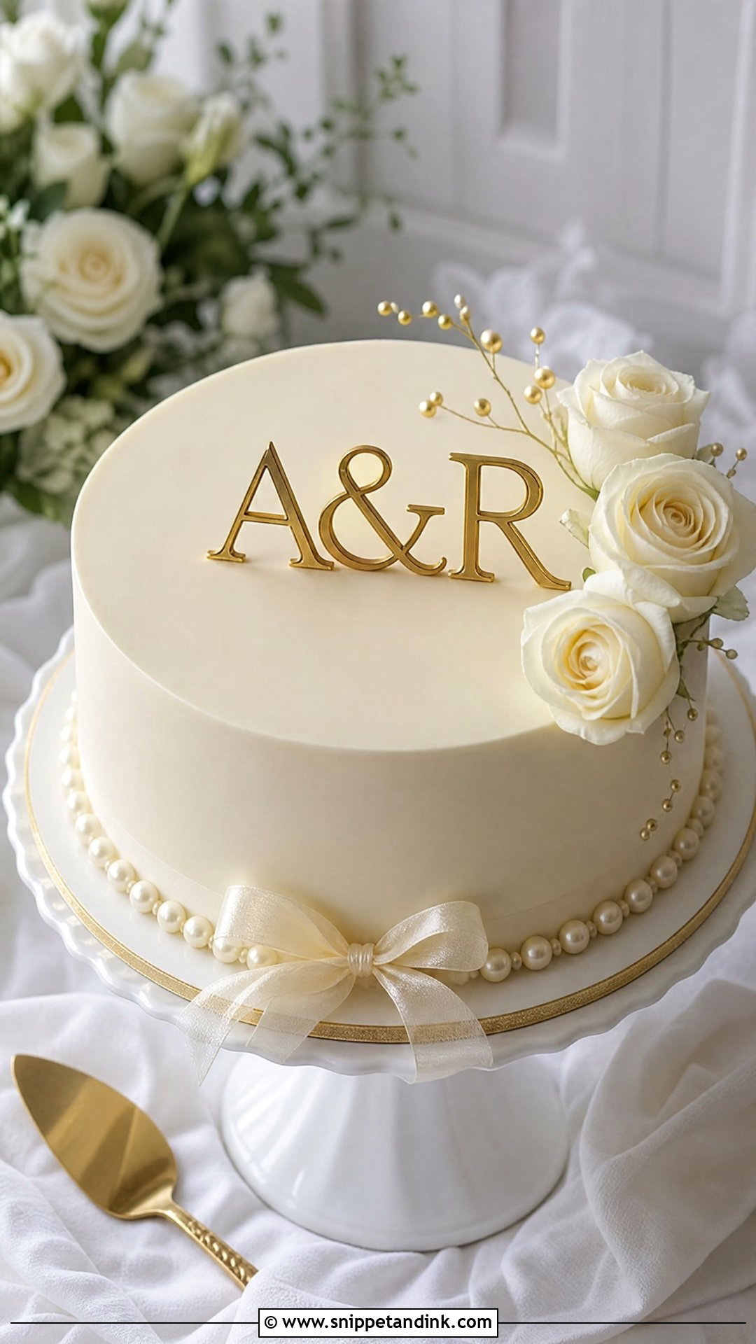 Initials Anniversary Cake - Snippet and Ink - 30 Marriage Anniversary Cake Design Ideas