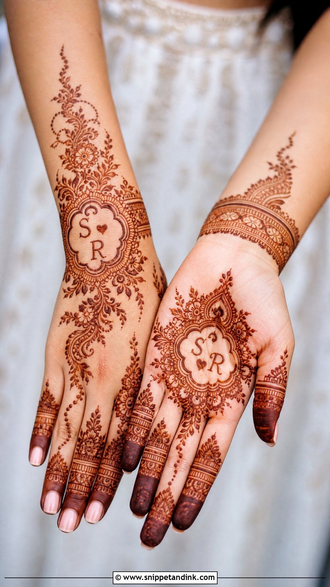 Initials Bridal Mehndi Design - Snippet and Ink - 30 Mehndi Designs for Bride