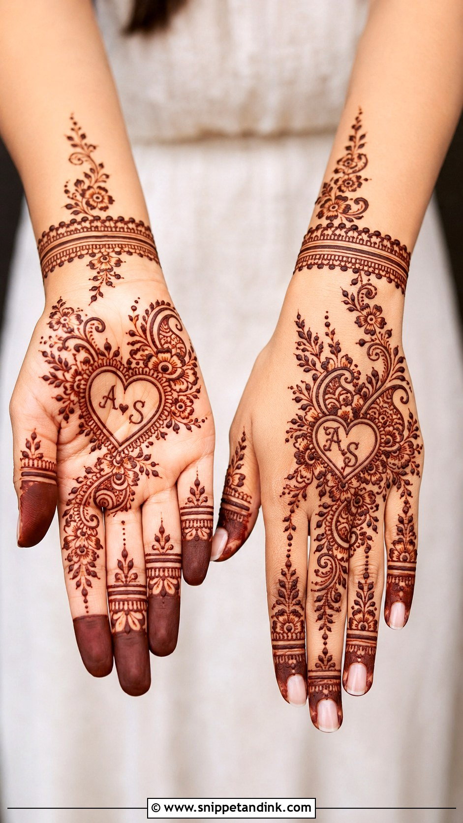 Initials Bridal Mehndi Design - Snippet and Ink - 35 Unique Bridal Mehndi Designs