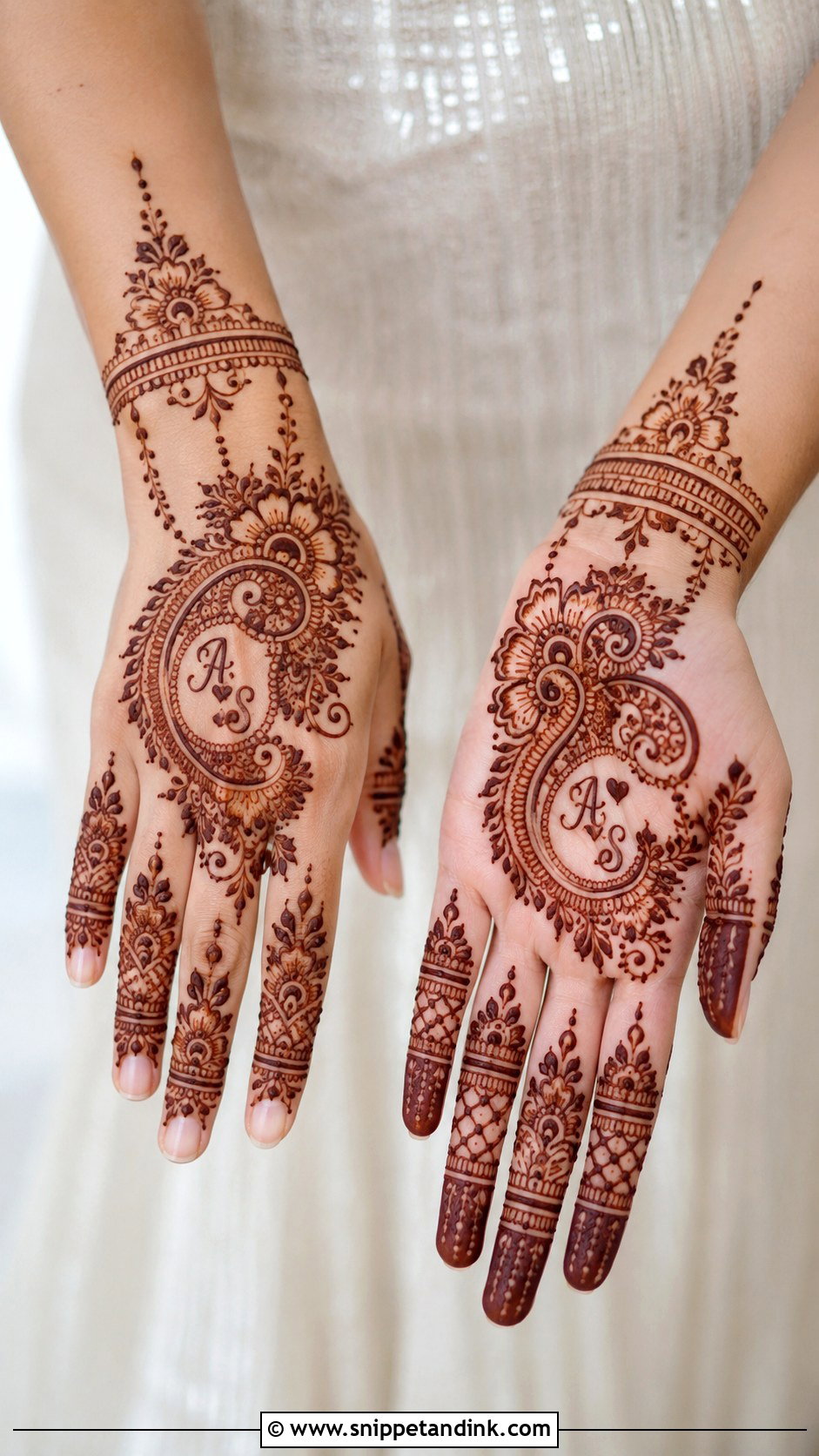 Initials Dulhan Mehndi Design - Snippet and Ink - 35 Dulhan Mehndi Designs