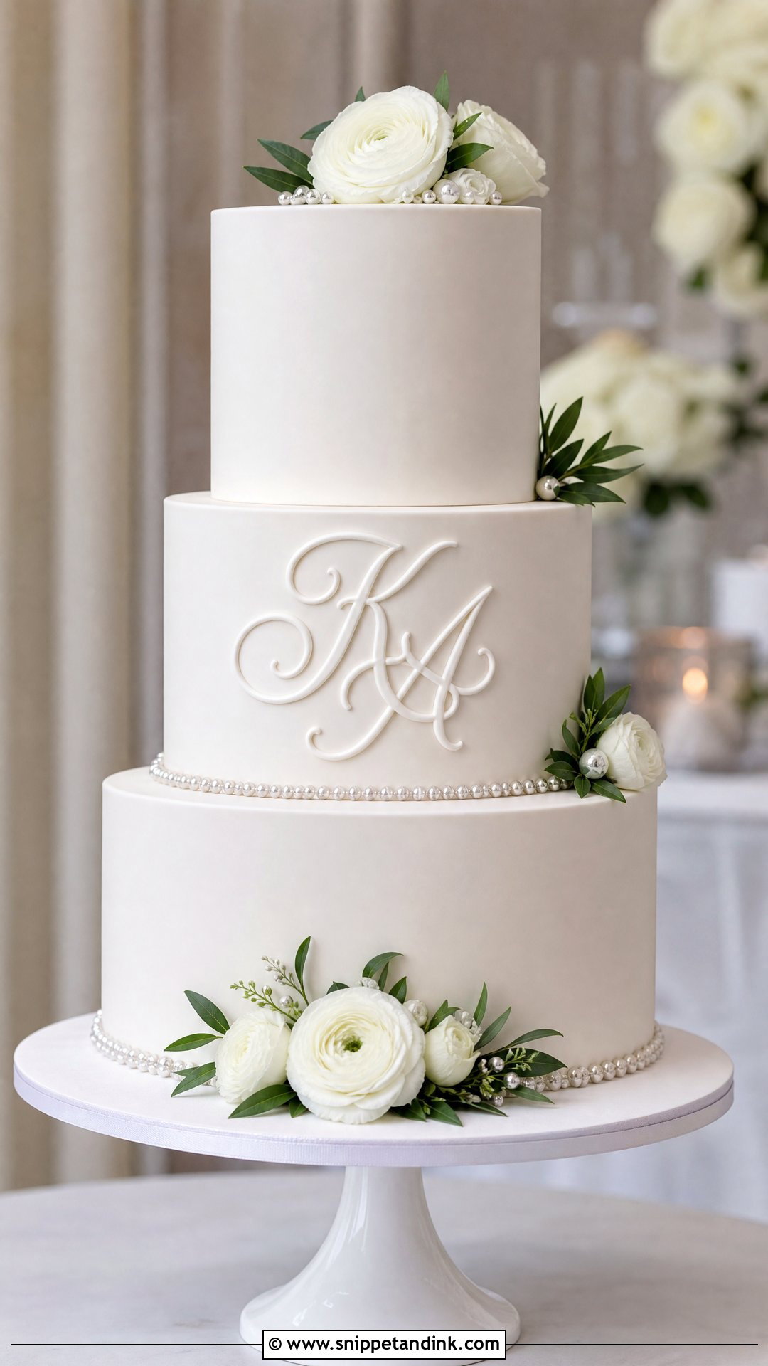Initials on Wedding Cake - Snippet and Ink - 20 Name on Cake Ideas for Wedding
