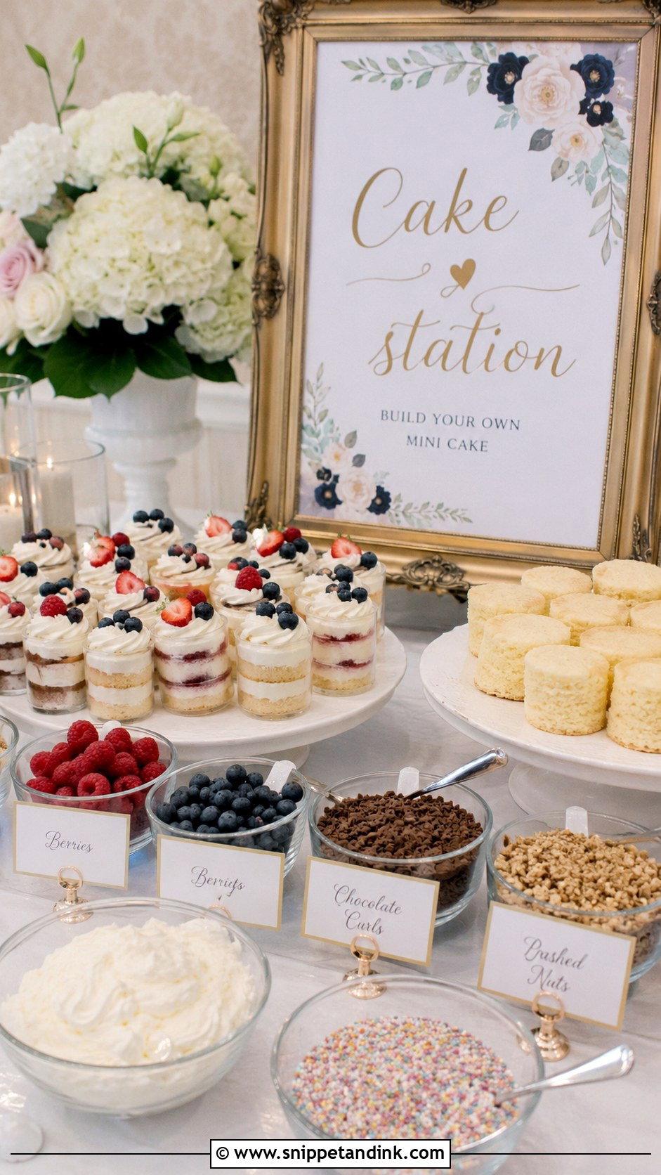 Interactive Wedding Cake Station - Snippet and Ink - 20 Wedding Cake Station Ideas