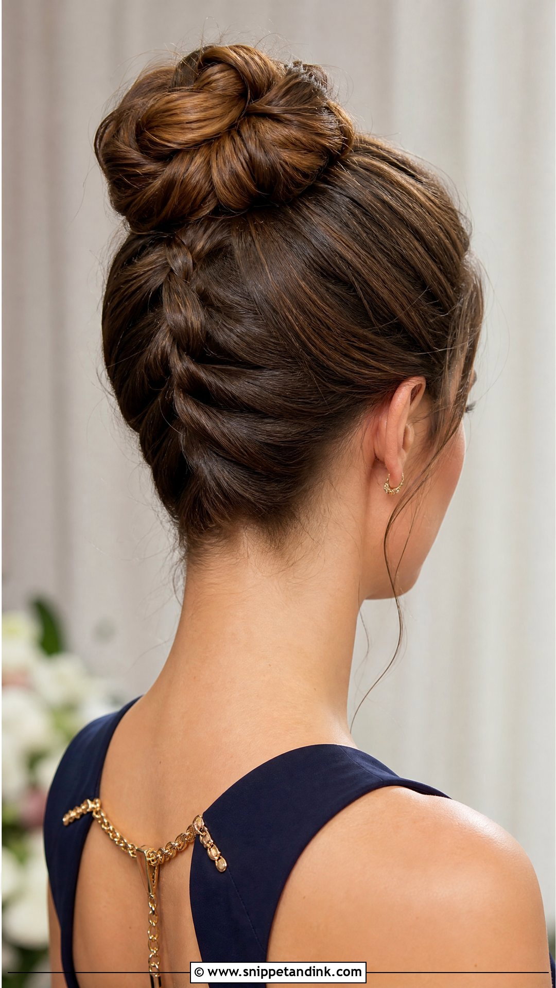 Inverted French Braid Bun - Snippet and Ink - 20 Braided Hairstyles for Wedding Guest