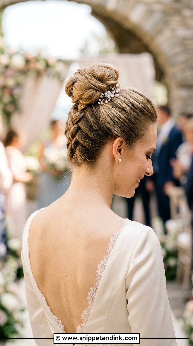 Inverted French Braid Bun - Snippet and Ink - 20 Braid Hairstyle for Bride Ideas