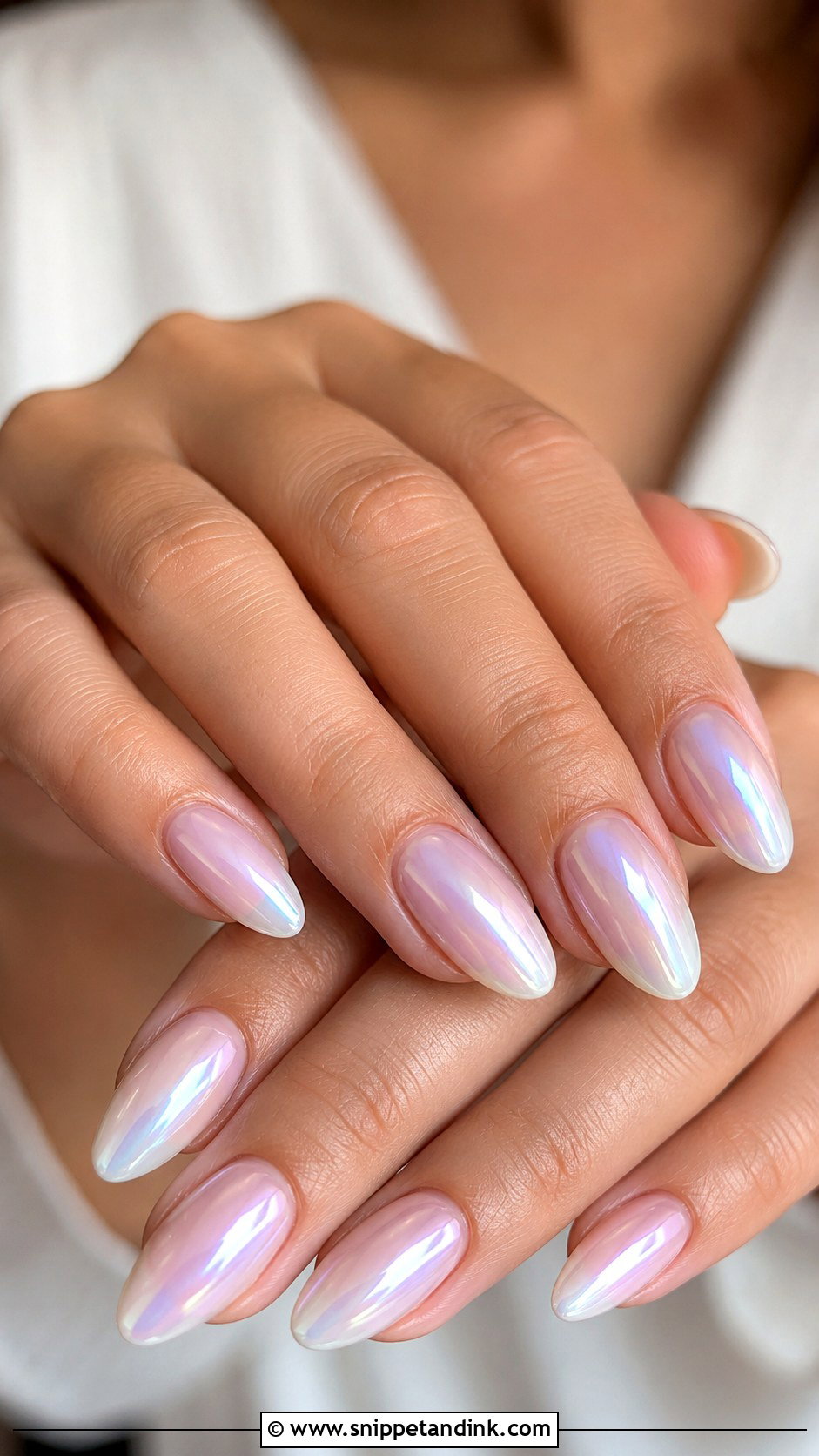 Iridescent Bridal Chrome Nails - Snippet and Ink - 20 Bridal Chrome Nails