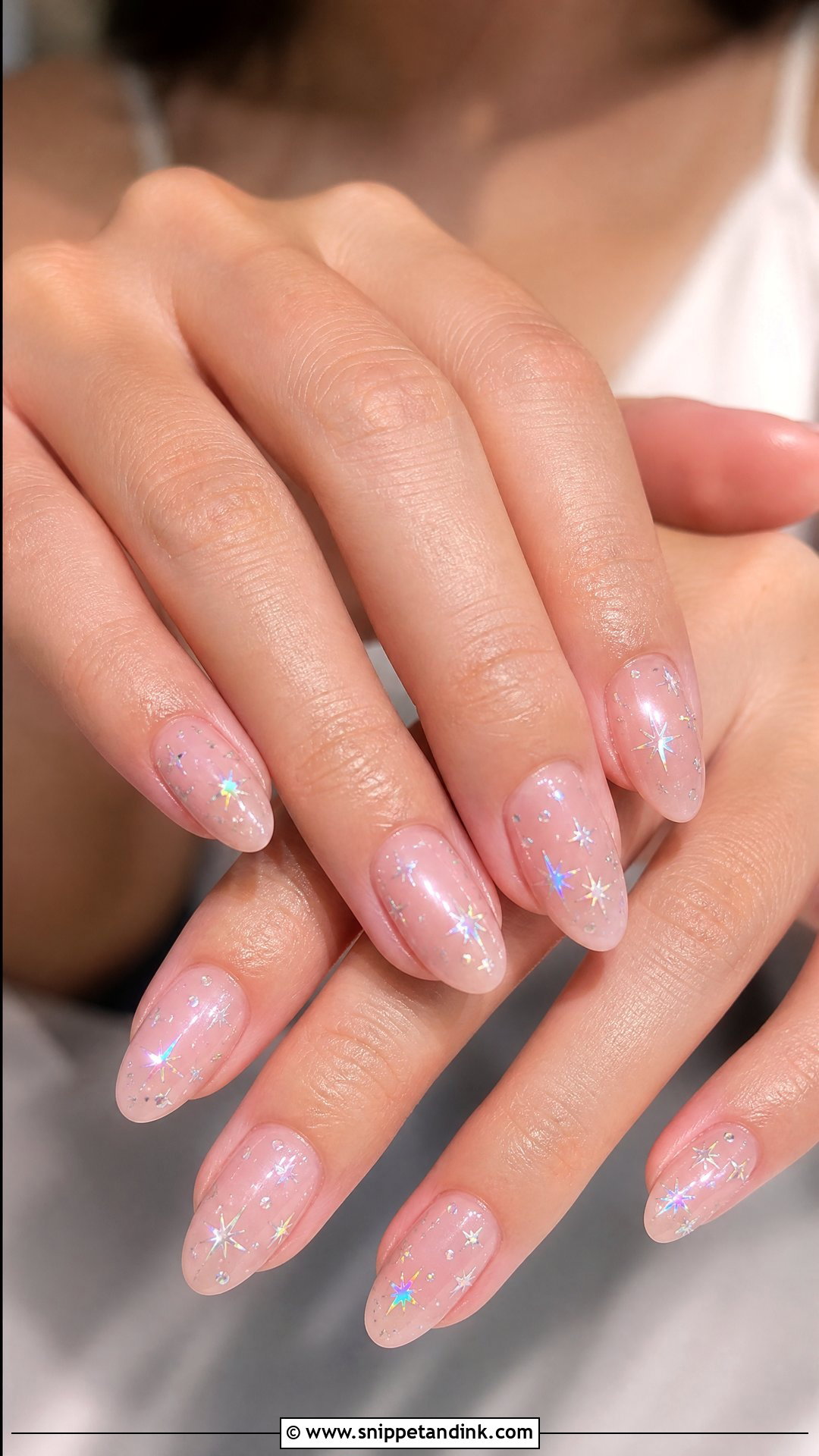 Iridescent Star Bridal Nails - Snippet and Ink - 25 Fun Bridal Nails