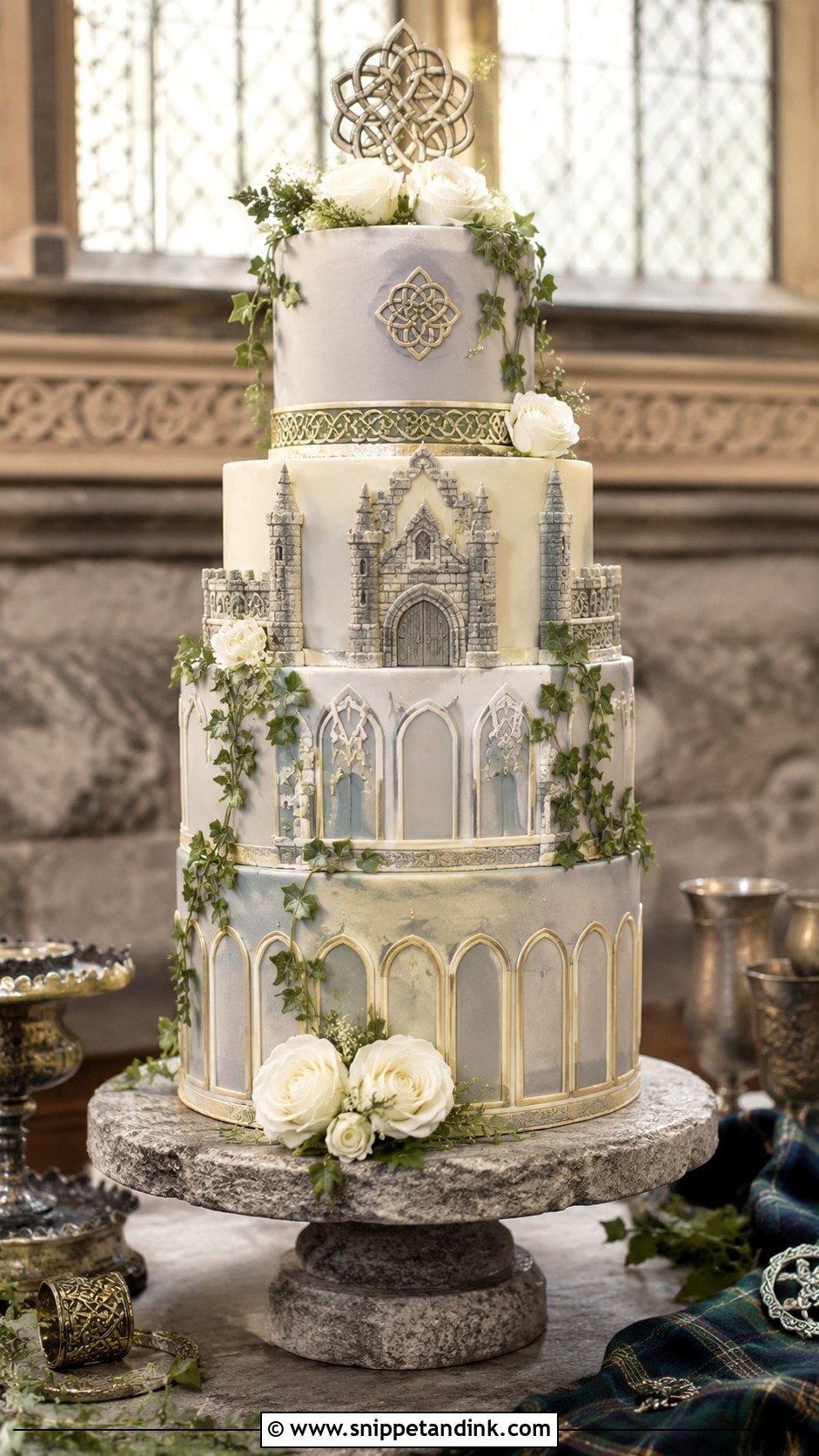 Irish Wedding Cake With Castle Theme - Snippet and Ink - 20 Irish Wedding Cake Ideas