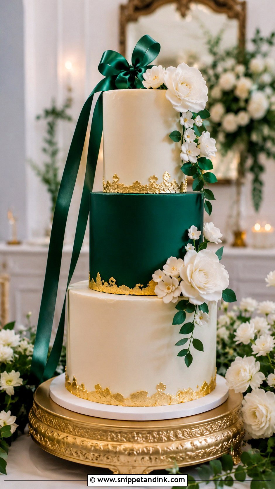 Irish Wedding Cake With Emerald Green - Snippet and Ink - 20 Irish Wedding Cake Ideas