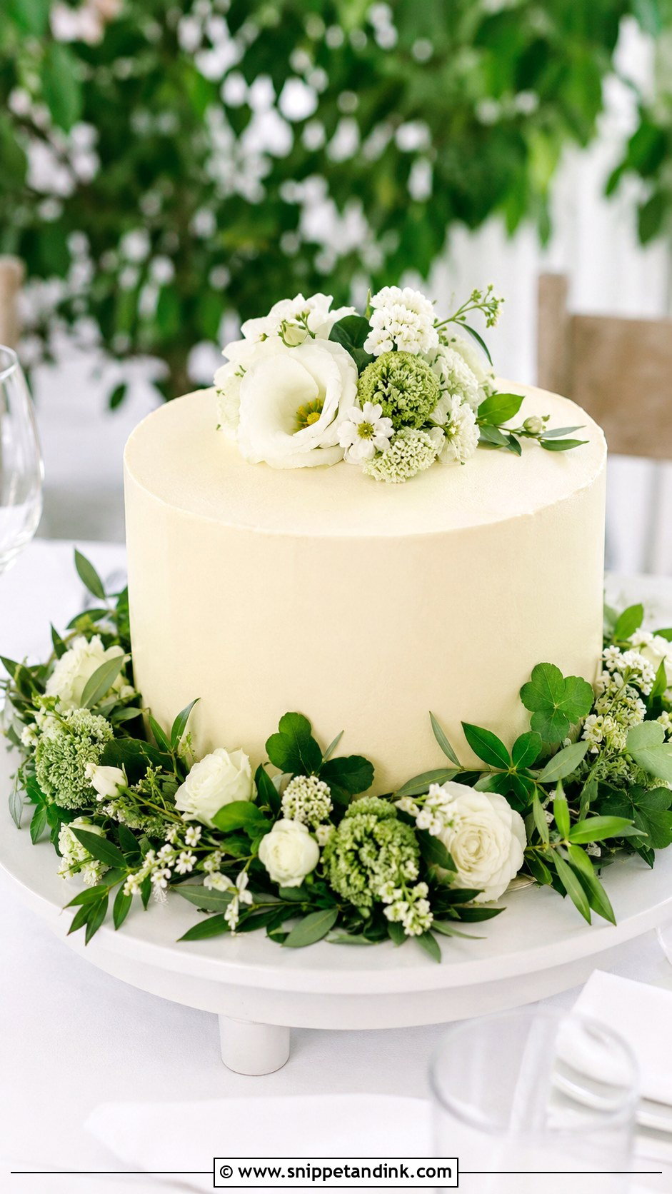Irish Wedding Cake With Floral Wreath - Snippet and Ink - 20 Irish Wedding Cake Ideas