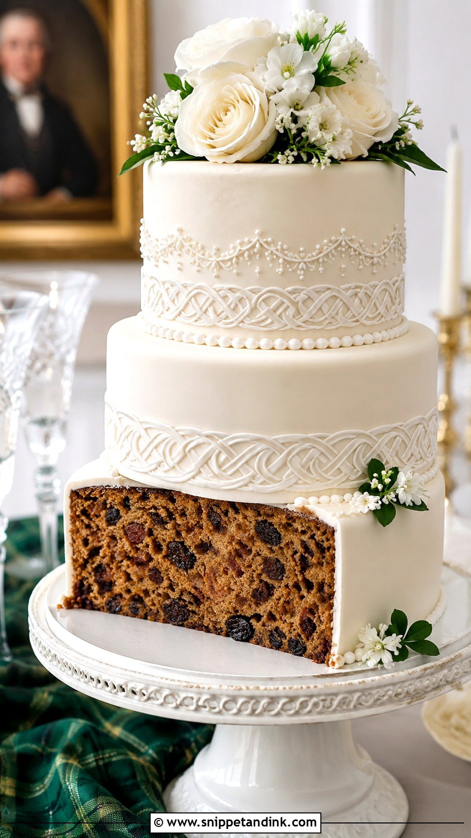 Irish Wedding Cake With Fruitcake Tier - Snippet and Ink - 20 Irish Wedding Cake Ideas