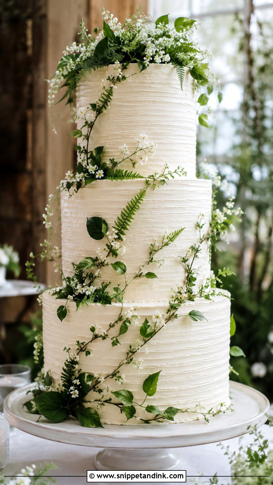 Irish Wedding Cake With Greenery - Snippet and Ink - 20 Irish Wedding Cake Ideas