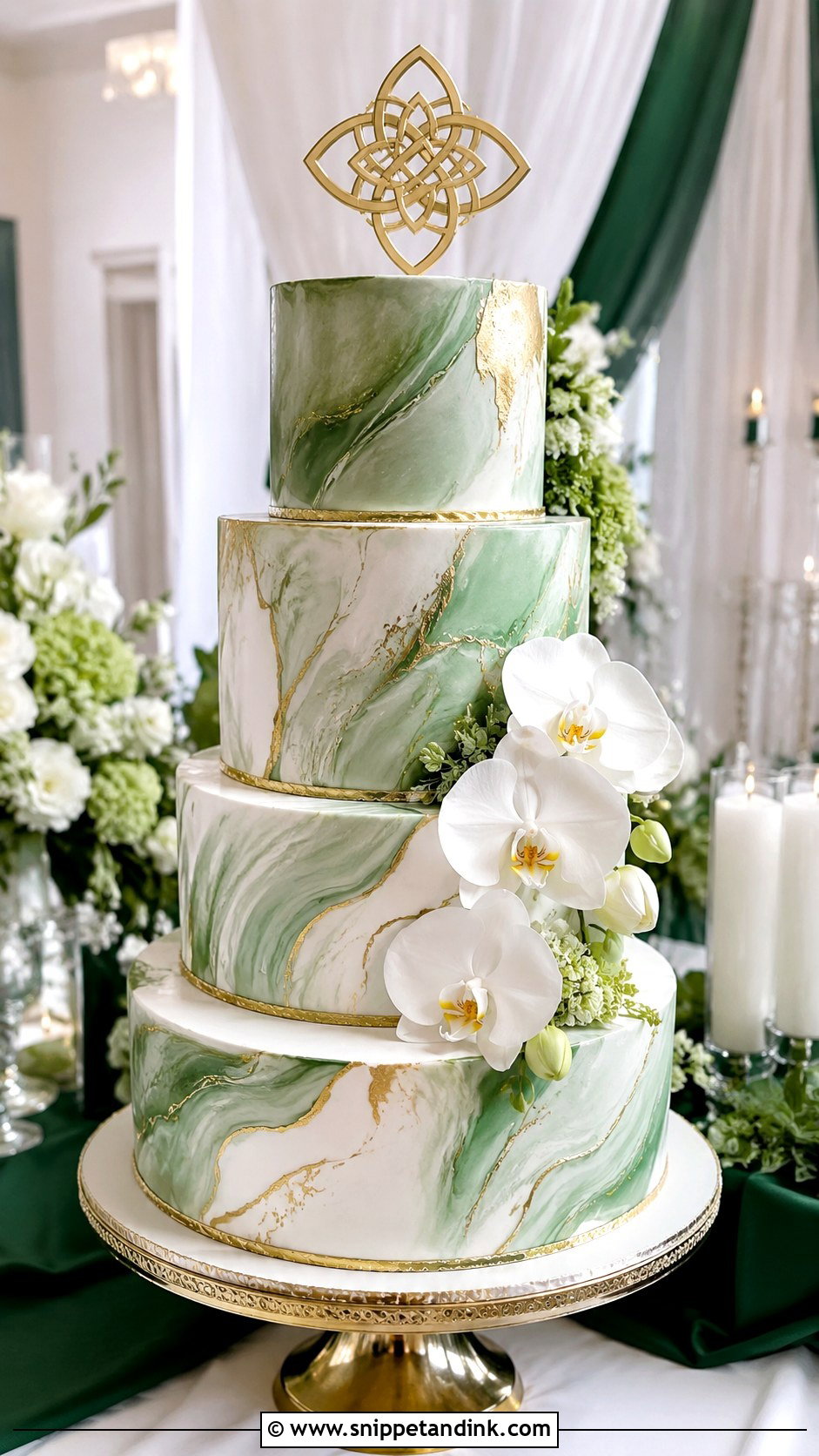 Irish Wedding Cake With Marble Green - Snippet and Ink - 20 Irish Wedding Cake Ideas