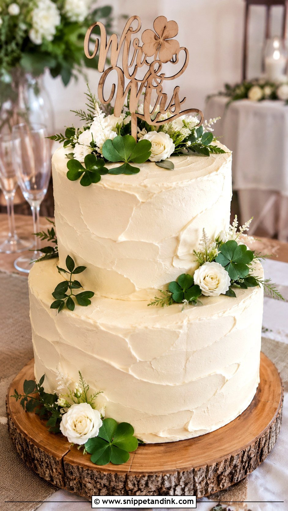 Irish Wedding Cake With Rustic Buttercream - Snippet and Ink - 20 Irish Wedding Cake Ideas