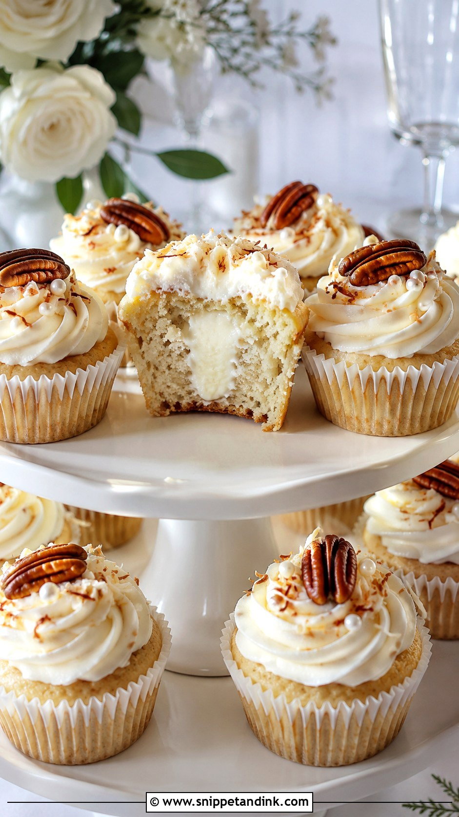 Italian Wedding Cake Cupcakes With Pearl Sprinkles - Snippet and Ink - 20 Italian Wedding Cake Cupcake Ideas