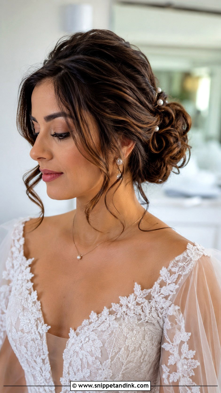 Italian Wedding Loose Bun - Snippet and Ink - 15 Italian Wedding Hairstyles