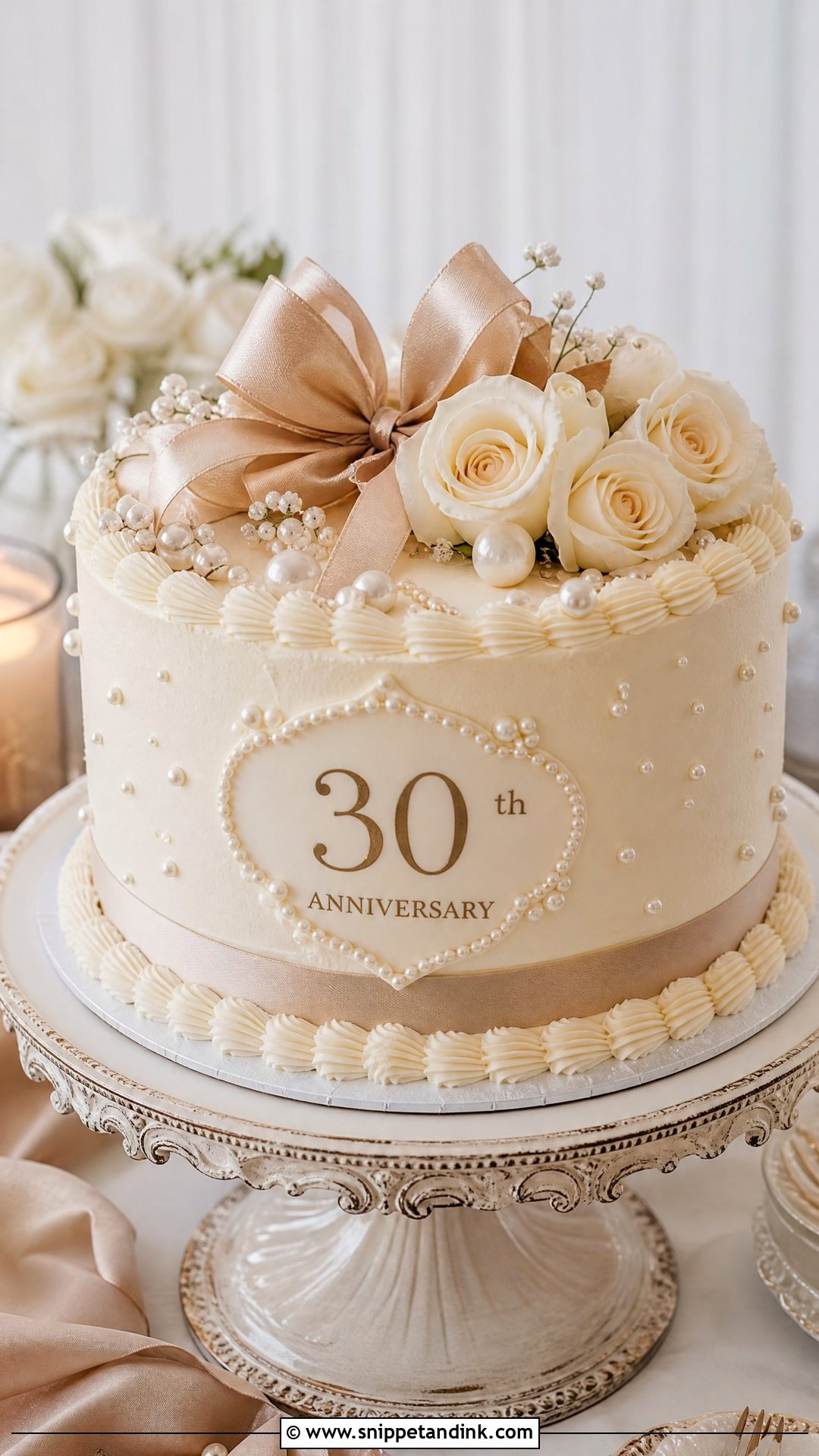 Ivory 30th Anniversary Cake - Snippet and Ink - 25 30th Anniversary Cake Ideas