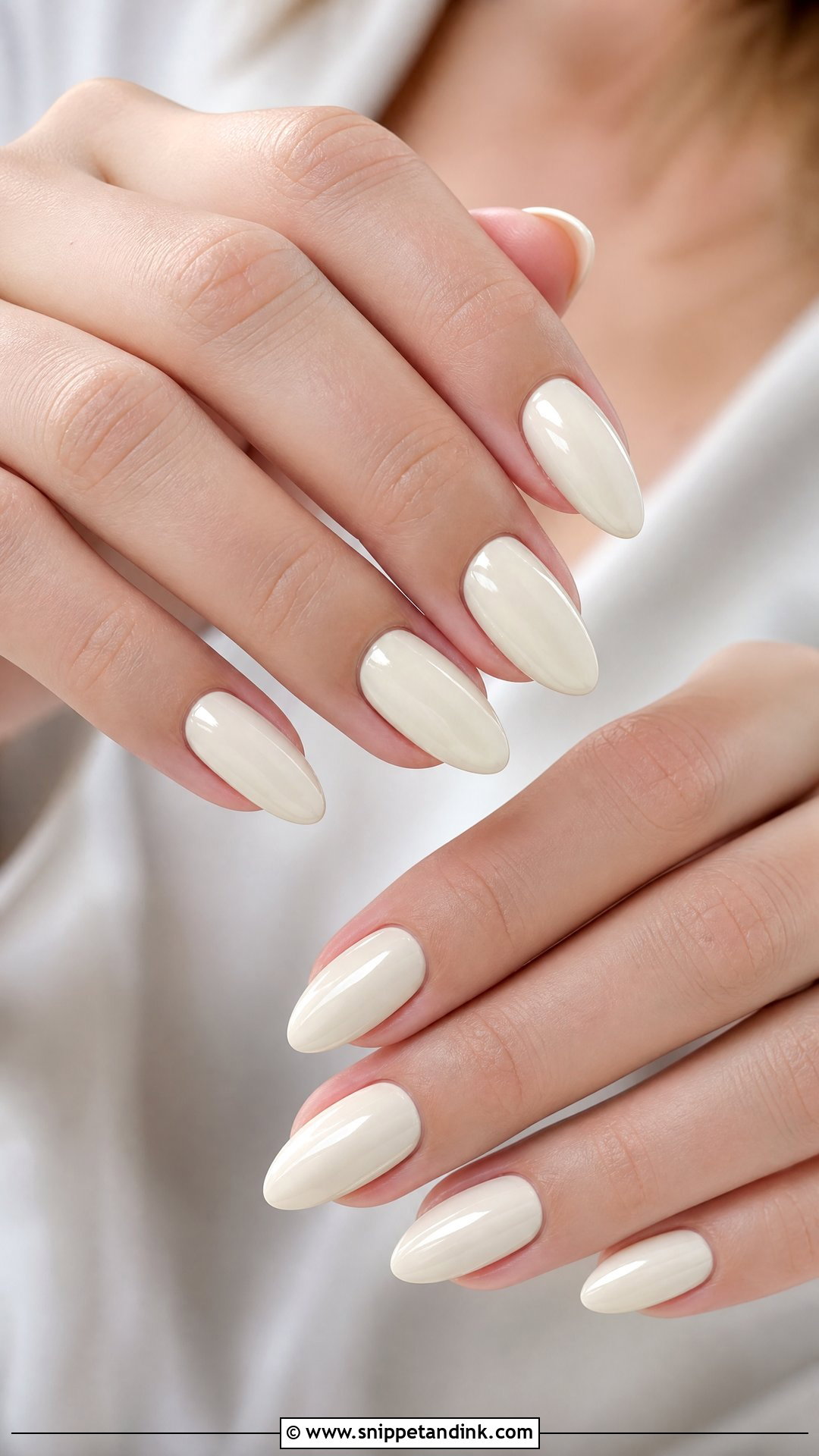 Ivory Almond Bridal Nails - Snippet and Ink - 25 Almond Bridal Nails