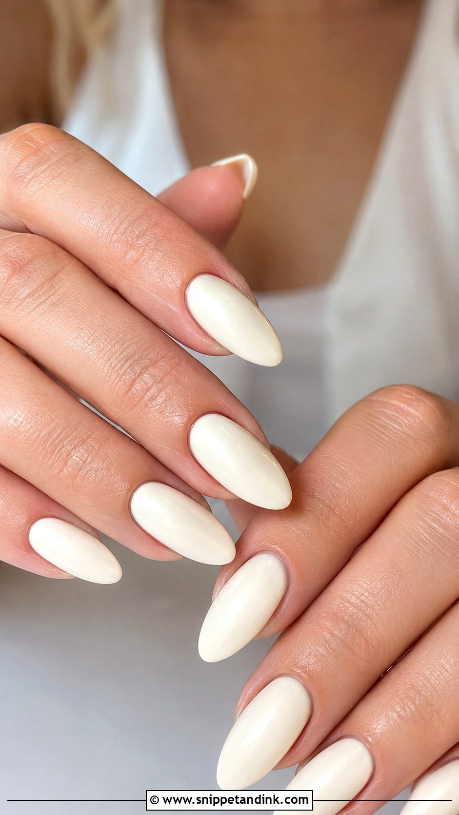 Ivory Almond Wedding Nails - Snippet and Ink - 20 Almond Shape Wedding Nails Bride