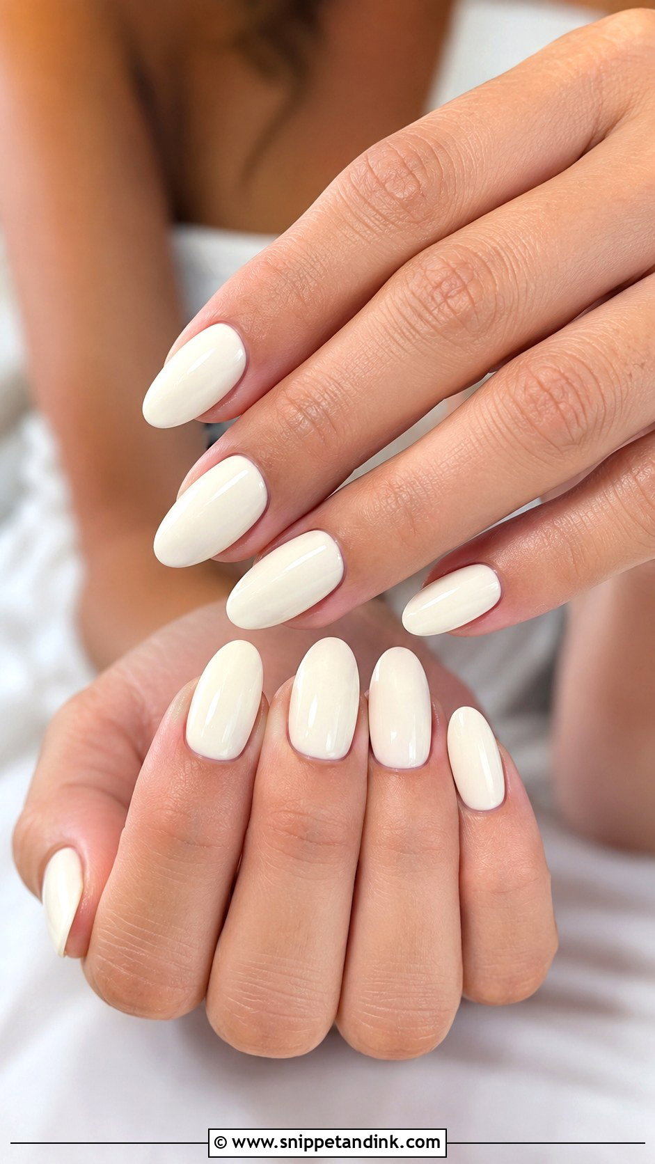 Ivory Almond Wedding Nails - Snippet and Ink - 20 Almond Shape Wedding Nails for Bride
